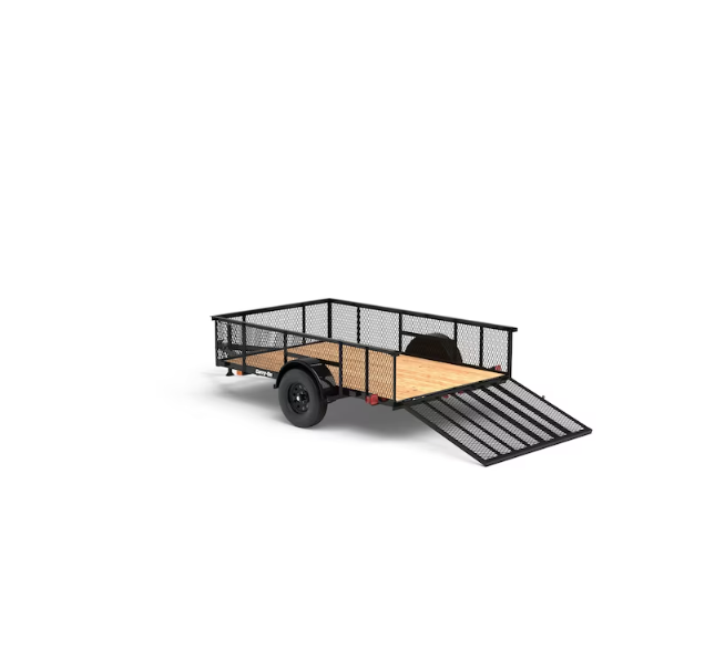 Carry-On Trailer 6.3-ft x 10-ft Treated Lumber Utility Trailer with Ramp Gate